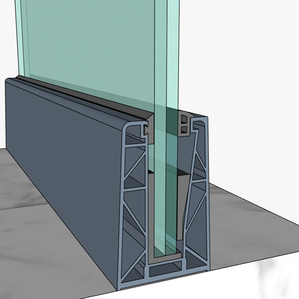 Profil aluminiu balustrade sticlă GP-55-PREMIUM vopsit